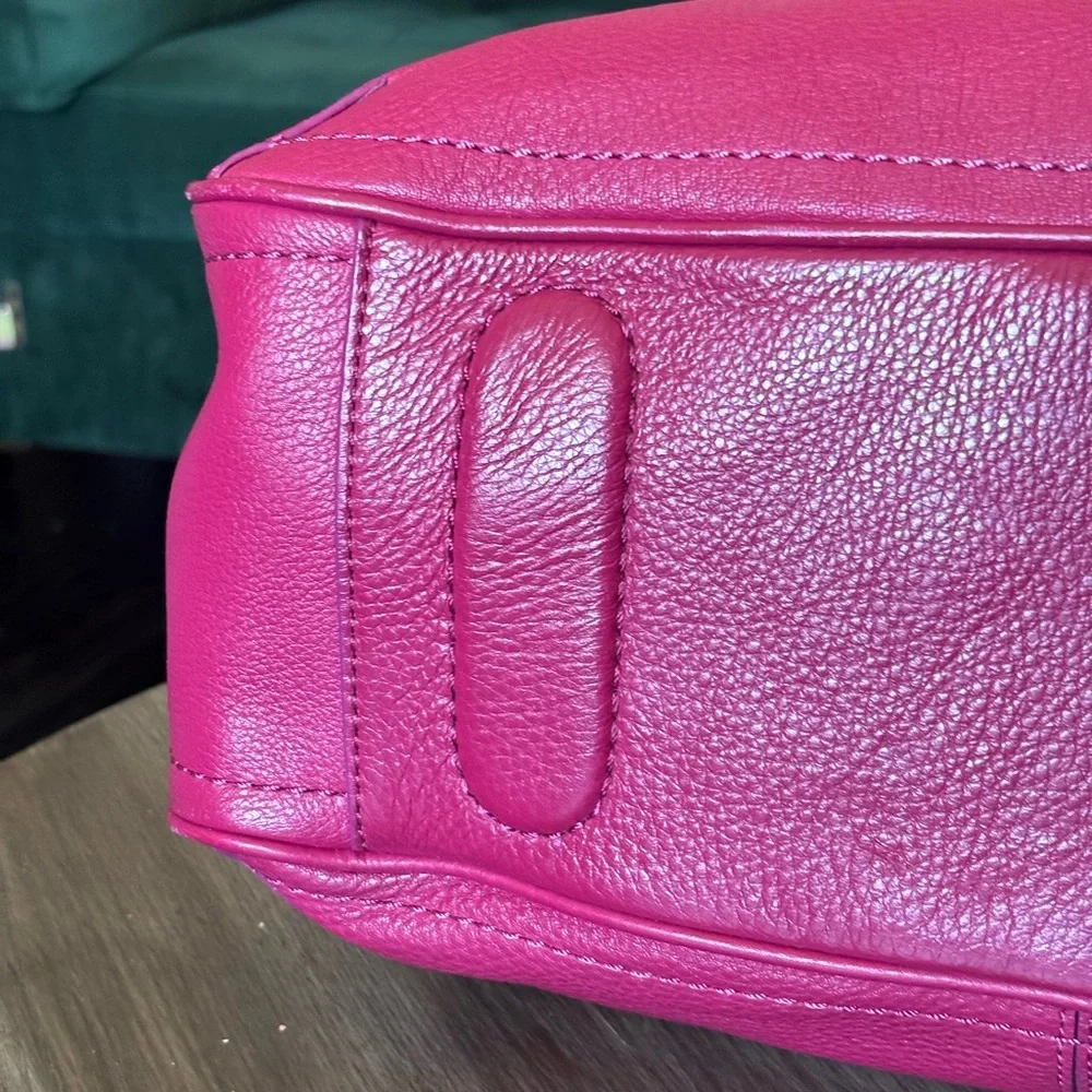 Cole Haan Leather Tote in Hot Pink - Picture 13 of 16